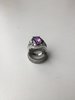 Кольцо новое серебро 19 размер камень аметист фиол