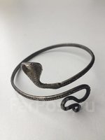 Браслет женский змея кобра Новый на руку на предплечье металл под серебро